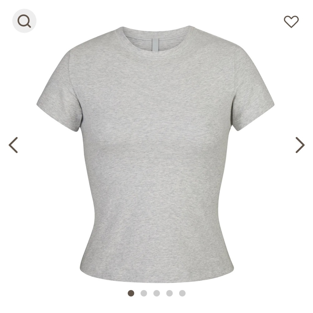 SKIMS COTTON JERSEY T-SHIRT | LIGHT HEATHER GREY
